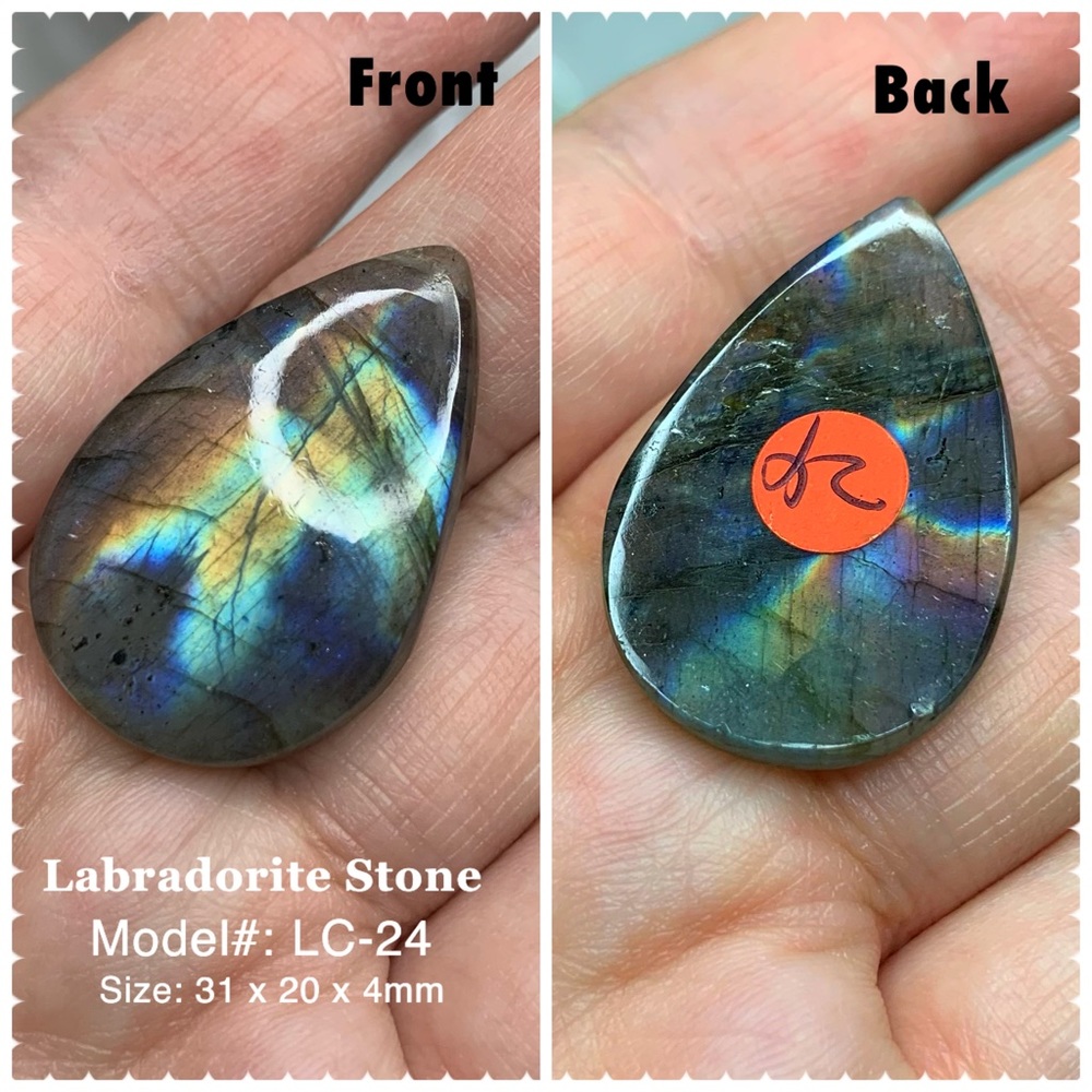 Natural Labradorite Cabochon Drop Flashy Rainbow (1 piece)